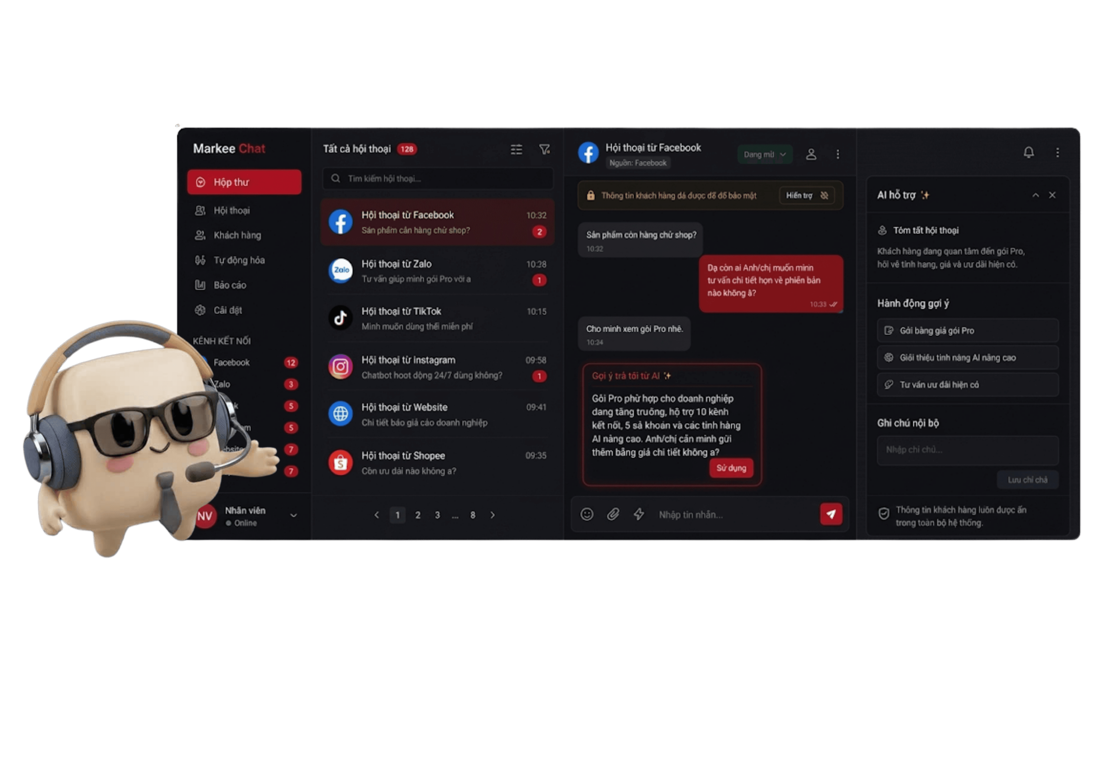 Giao diện Markee Chat AI